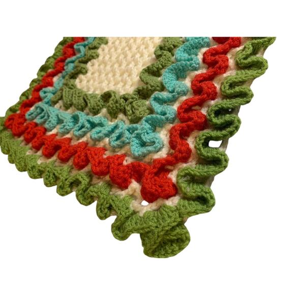 Vintage 1970s Handmade Crocheted Doily 14 Inches Square - Picture 3 of 7